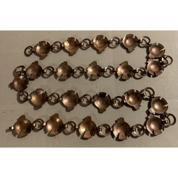 Vintage Stamped Thunderbird Link Copper Concho Belt 33” Southwestern main image 4